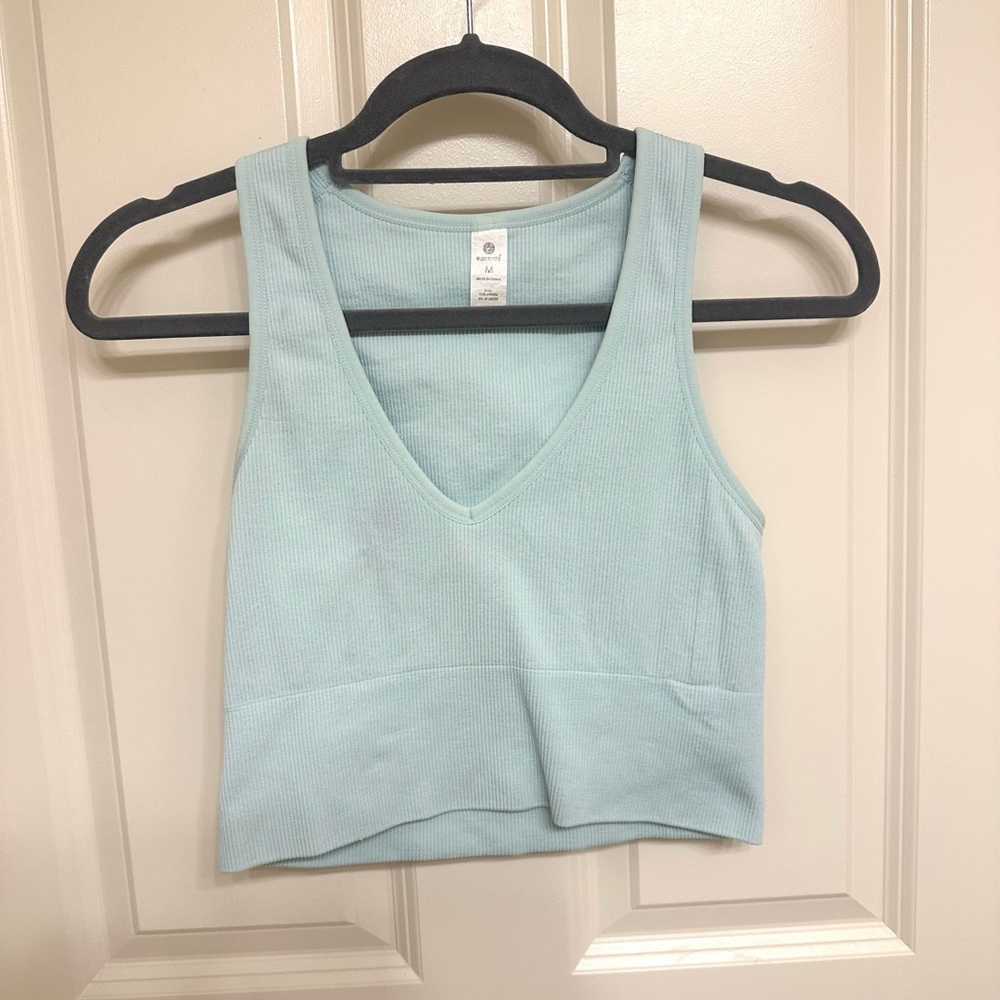 90 Degree By Reflex Blue Ribbed Tank Top